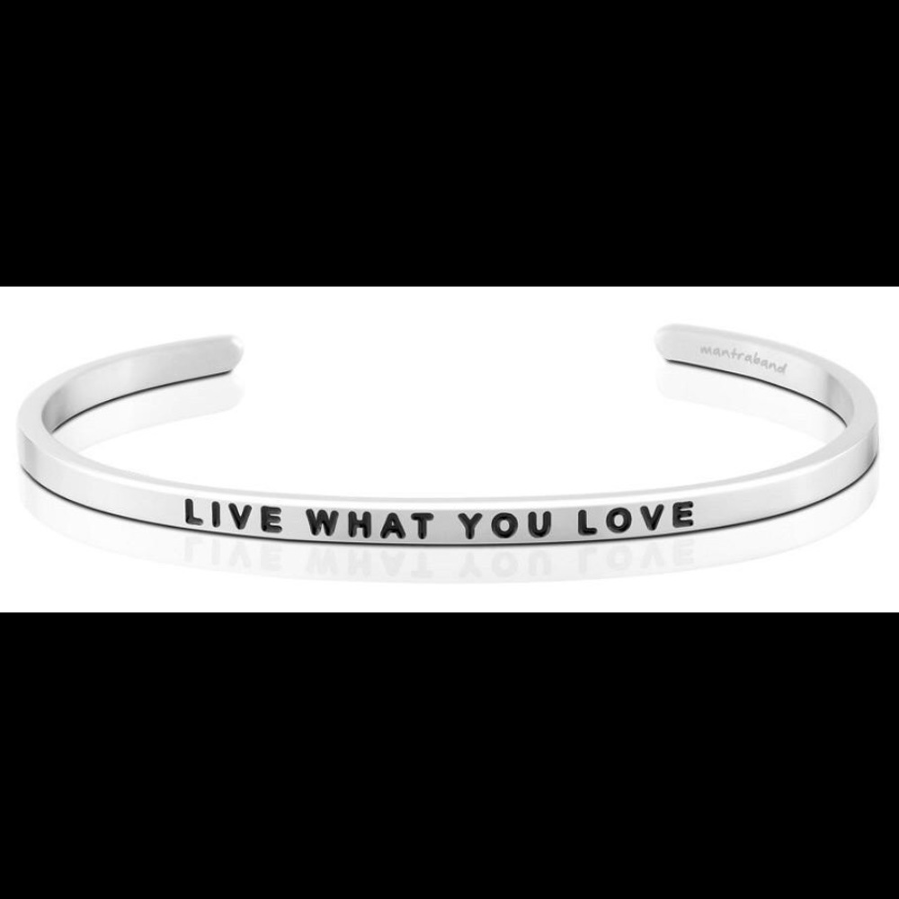 Mantra Band love what you love silver bracelet